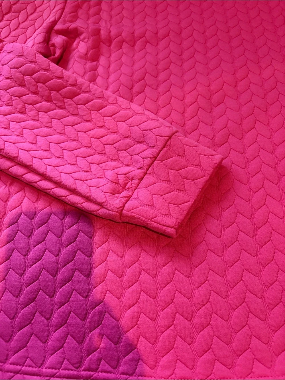 Women’s Fuchsia Quilted Long-Sleeve Top